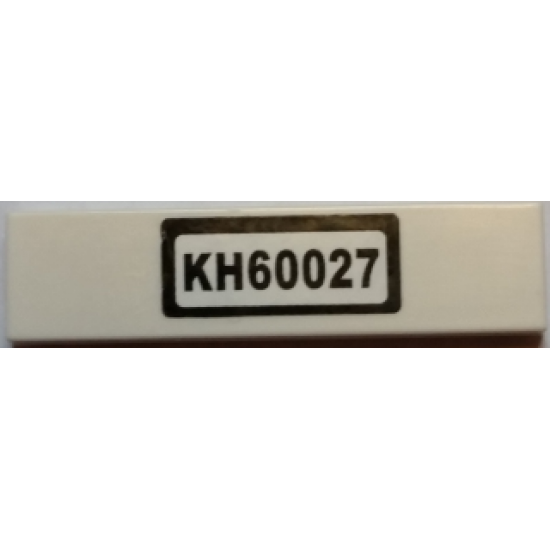 Tile 1 x 4 with 'KH60027' License Plate Pattern (Sticker) - Set 60027