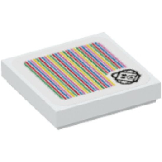 Tile 2 x 2 with Super Mario Scanner Code Foo Pattern (Sticker) - Set 71386
