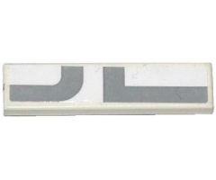 Tile 1 x 4 with Curved and Angled Light Bluish Gray Stripes Pattern Model Left Side (Sticker) - Set 75912