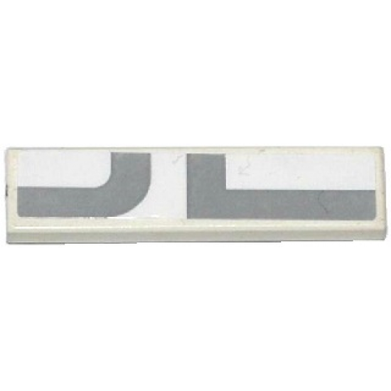 Tile 1 x 4 with Curved and Angled Light Bluish Gray Stripes Pattern Model Left Side (Sticker) - Set 75912