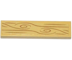 Tile 1 x 4 with Wood Grain on Tan Background Pattern (Sticker) - Set 41073