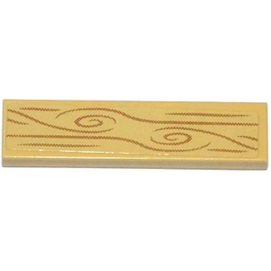 Tile 1 x 4 with Wood Grain on Tan Background Pattern (Sticker) - Set 41073