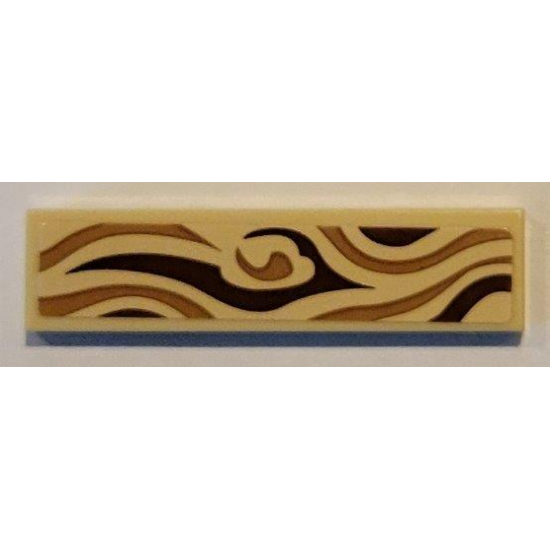 Tile 1 x 4 with Wood Grain Pattern (Sticker) - Set 41150