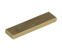 Tile 1 x 4 with Wood Grain Medium Nougat Pattern