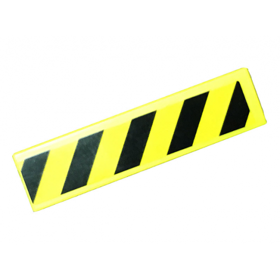 Tile 1 x 4 with Black and Yellow Danger Stripes (Yellow Corners) Pattern (Sticker) - Set 75931