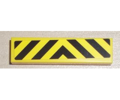 Tile 1 x 4 with Black and Yellow Danger Stripes Pattern (Sticker) - Set 7936