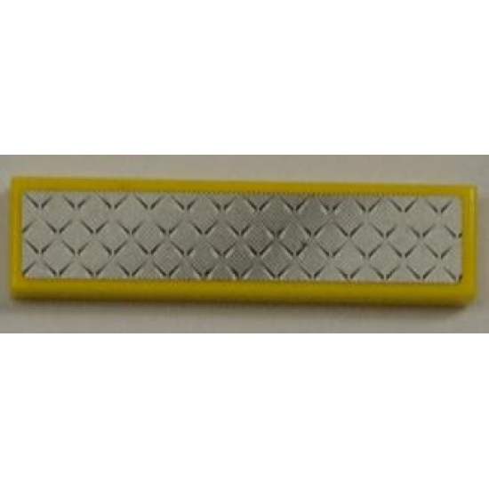 Tile 1 x 4 with Silver Tread Plate Narrow, Fade Pattern (Sticker) - Set 8186