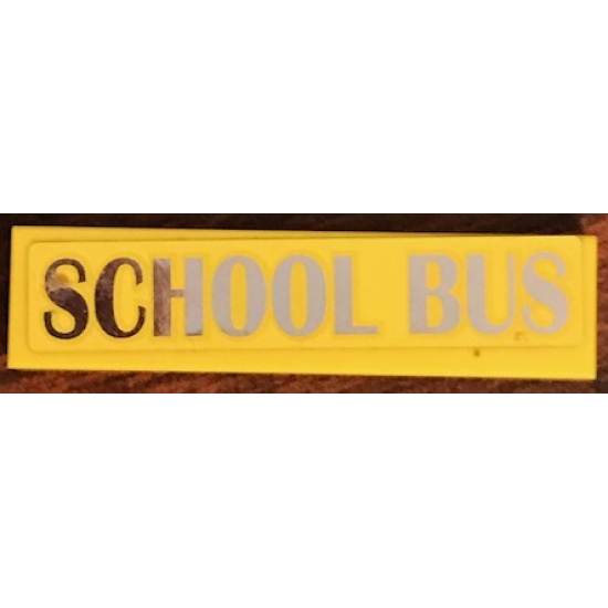 Tile 1 x 4 with 'SCHOOL BUS' Pattern (Sticker) - Set 41134