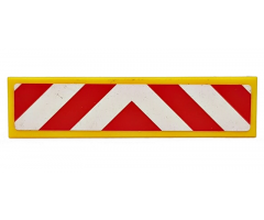 Tile 1 x 4 with Red and White Chevron Danger Stripes Thick, Red in Middle Pattern (Sticker) - Sets 60022 / 60183