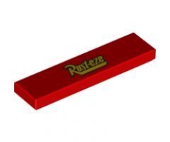 Tile 1 x 4 with Gold and Black 'Rust-eze' Pattern
