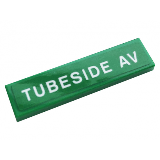 Tile 1 x 4 with White 'TUBESIDE AV' Pattern (Sticker) - Set 60258