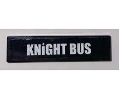 Tile 1 x 4 with White 'KNIGHT BUS' Pattern (Sticker) - Set 75957