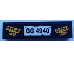 Tile 1 x 4 with 'NEWBURY HIGH' and 'GG 4940' Pattern (Sticker) - Set 70423