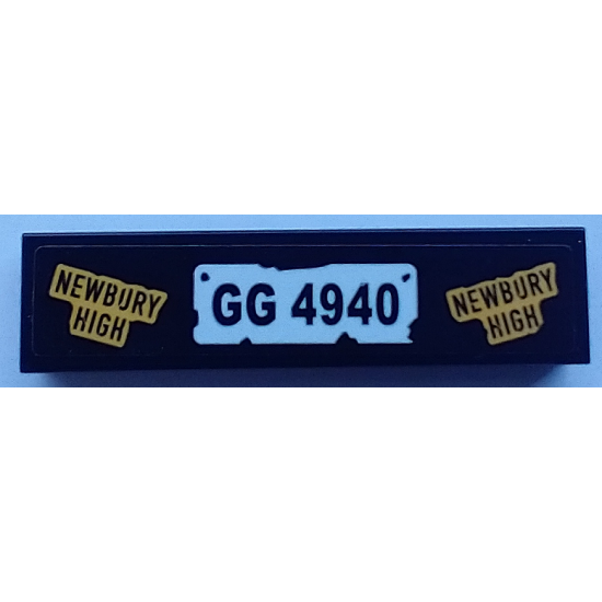 Tile 1 x 4 with 'NEWBURY HIGH' and 'GG 4940' Pattern (Sticker) - Set 70423