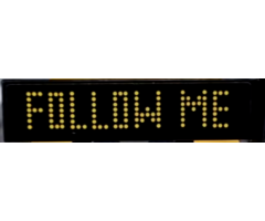 Tile 1 x 4 with Yellow 'FOLLOW ME' on Black Background Pattern (Sticker) - Set 60102