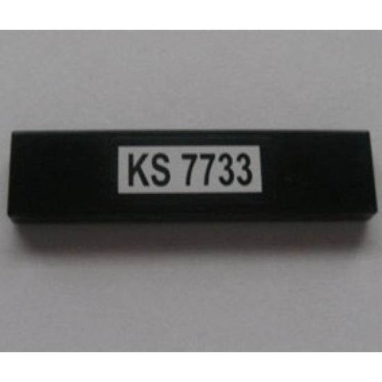 Tile 1 x 4 with 'KS 7733' Pattern (Sticker) - Set 7733