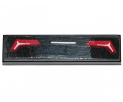 Tile 1 x 4 with Red Taillights and Silver Stripe Pattern (Sticker) - Set 30342