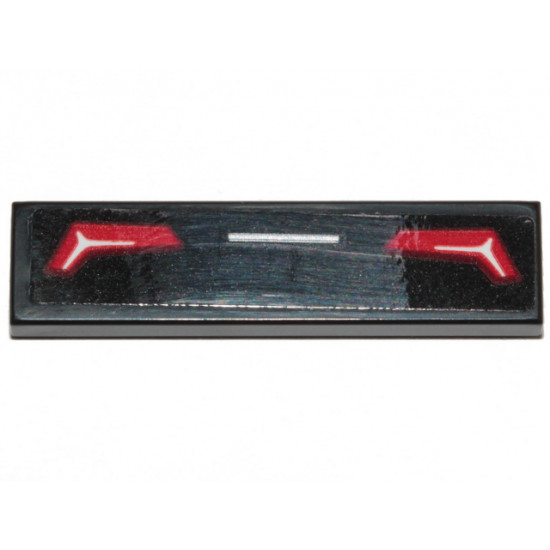 Tile 1 x 4 with Red Taillights and Silver Stripe Pattern (Sticker) - Set 30342