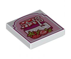 Tile 2 x 2 with Strawberry Preserves Pattern