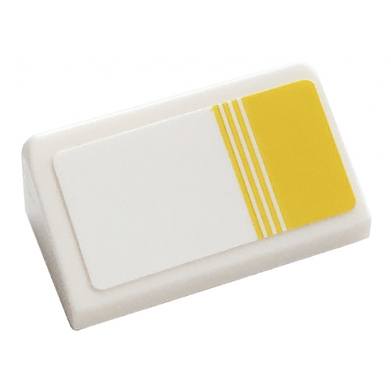 Slope 30 1 x 2 x 2/3 with Yellow Stripes Pattern Model Right Side (Sticker) - Set 76897