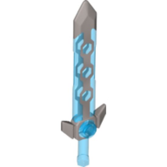 Minifigure, Weapon Sword, Long with Flat Silver Tip and Angular Crossguard