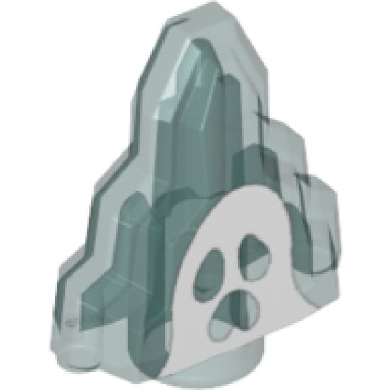 Rock 1 x 2 Crystal Stepped with White Ghost Moonstone Pattern
