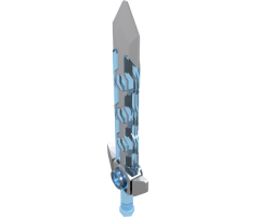 Minifigure, Weapon Sword, Long with Light Bluish Gray Tip and Angular Crossguard