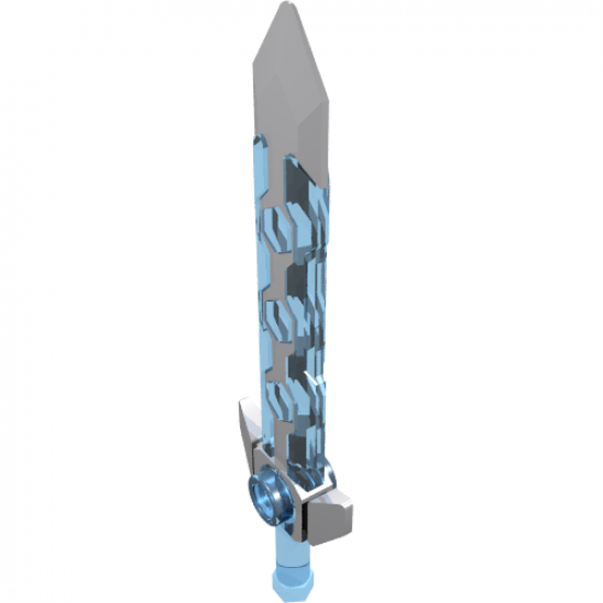 Minifigure, Weapon Sword, Long with Light Bluish Gray Tip and Angular Crossguard