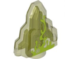 Rock 1 x 2 Crystal Stepped with Dark Green Swamp Gas Moonstone Pattern