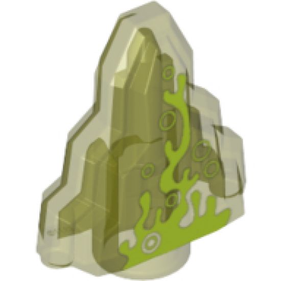 Rock 1 x 2 Crystal Stepped with Dark Green Swamp Gas Moonstone Pattern