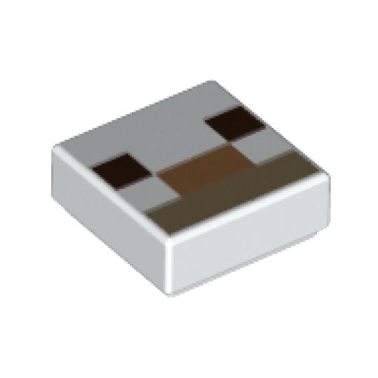 Tile 1 x 1 with Dark Brown Squares, Medium Nougat and Dark Tan Rectangles Pattern (Minecraft Alpaca / Llama Nose and Mouth)