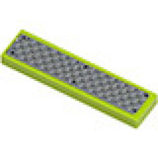 Tile 1 x 4 with Dark Gray Tread Plate and 6 Rivets Pattern (Sticker) - Sets 8708 / 8961 / 8964