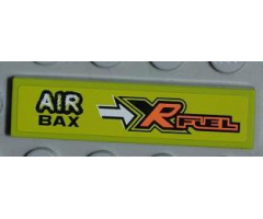 Tile 1 x 4 with 'AIR BAX' and 'XR FUEL' Pattern Model Left Side (Sticker) - Set 8186