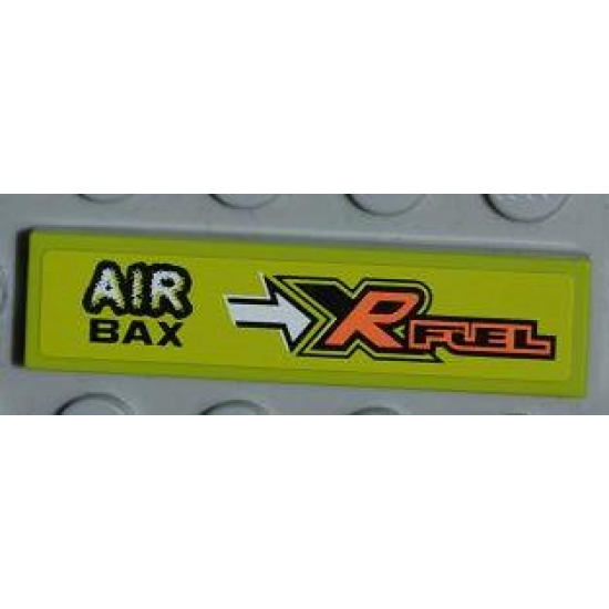 Tile 1 x 4 with 'AIR BAX' and 'XR FUEL' Pattern Model Left Side (Sticker) - Set 8186