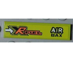 Tile 1 x 4 with 'XR FUEL' and 'AIR BAX' Pattern Model Right Side (Sticker) - Set 8186