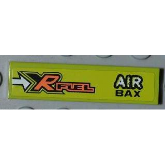 Tile 1 x 4 with 'XR FUEL' and 'AIR BAX' Pattern Model Right Side (Sticker) - Set 8186