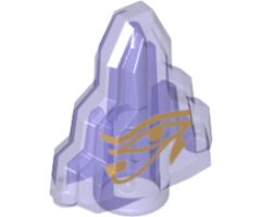 Rock 1 x 2 Crystal Stepped with Gold Egyptian Eye of Horus Moonstone Pattern
