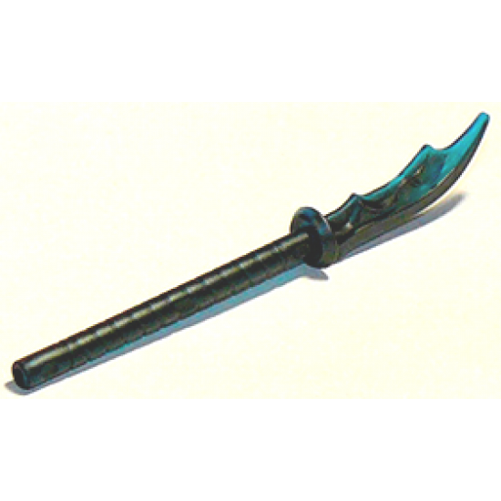 Minifigure, Weapon Naginata with Trans-Light Blue Blade End Pattern