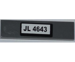 Tile 1 x 4 with 'JL 4643' Pattern (Sticker) - Set 4643