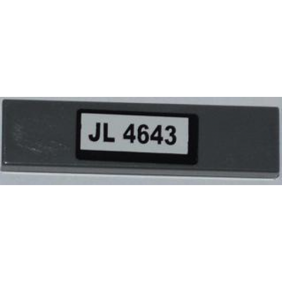 Tile 1 x 4 with 'JL 4643' Pattern (Sticker) - Set 4643