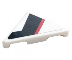 Tile, Modified 2 x 2 Triangular with Red and Black Stripes Pattern Model Left Side (Sticker) - Set 76896