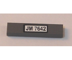 Tile 1 x 4 with 'JM 7642' Pattern (Sticker) - Set 7642