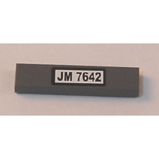 Tile 1 x 4 with 'JM 7642' Pattern (Sticker) - Set 7642