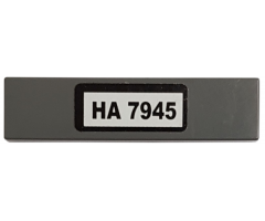 Tile 1 x 4 with Black 'HA 7945' on White Background Pattern (Sticker) - Set 7945