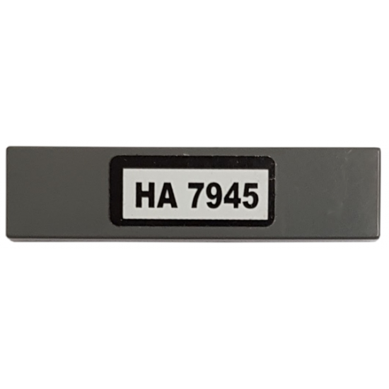 Tile 1 x 4 with Black 'HA 7945' on White Background Pattern (Sticker) - Set 7945