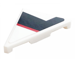 Tile, Modified 2 x 2 Triangular with Red and Black Stripes Pattern Model Right Side (Sticker) - Set 76896