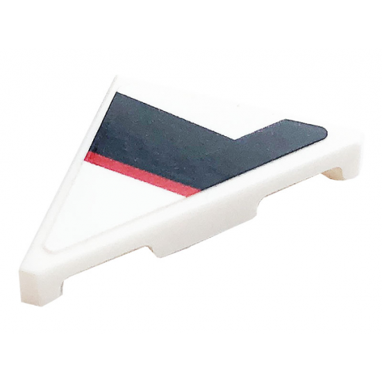 Tile, Modified 2 x 2 Triangular with Red and Black Stripes Pattern Model Right Side (Sticker) - Set 76896