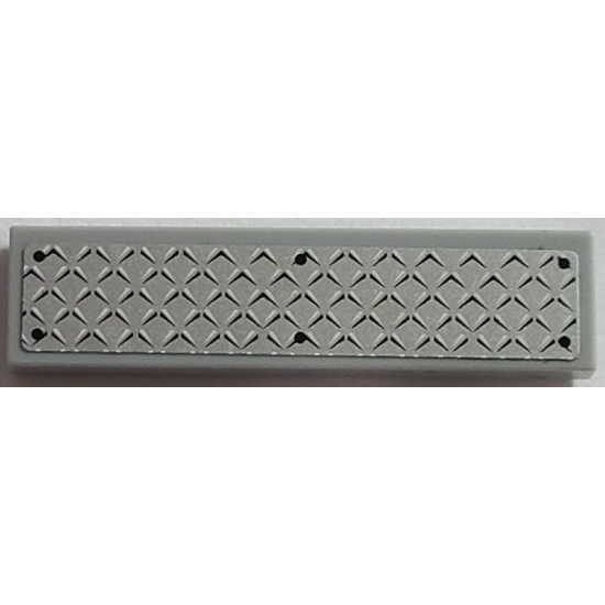 Tile 1 x 4 with Silver Tread Plate and 6 Rivets Pattern (Sticker) - Sets 3179 / 7636 / 7642 / 7942 / 7944 / 8191