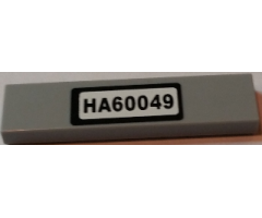 Tile 1 x 4 with Black 'HA60049' License Plate Pattern (Sticker) - Set 60049