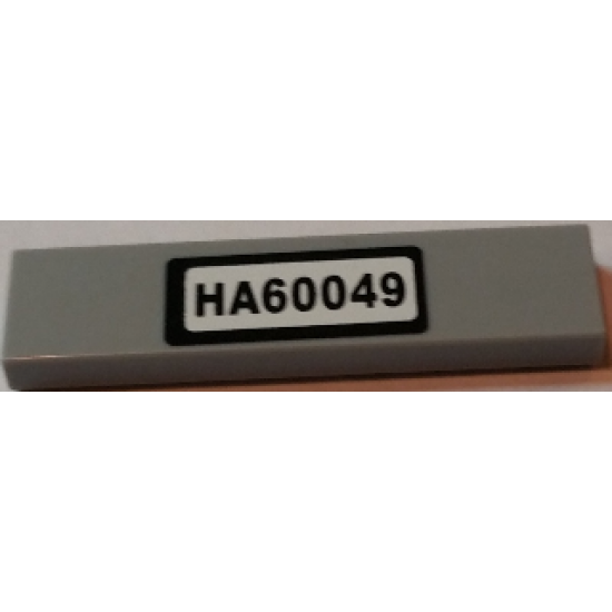 Tile 1 x 4 with Black 'HA60049' License Plate Pattern (Sticker) - Set 60049